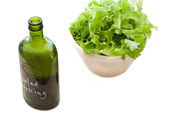 lettuce vinaigrette and bottle 