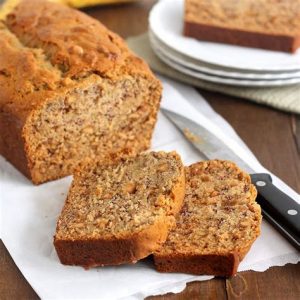 Sliced banana bread