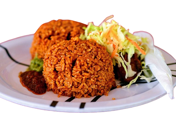 Famous Africa dish jollof on plate