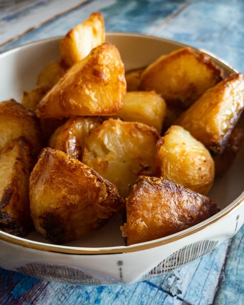 boiled potatoes with sauce