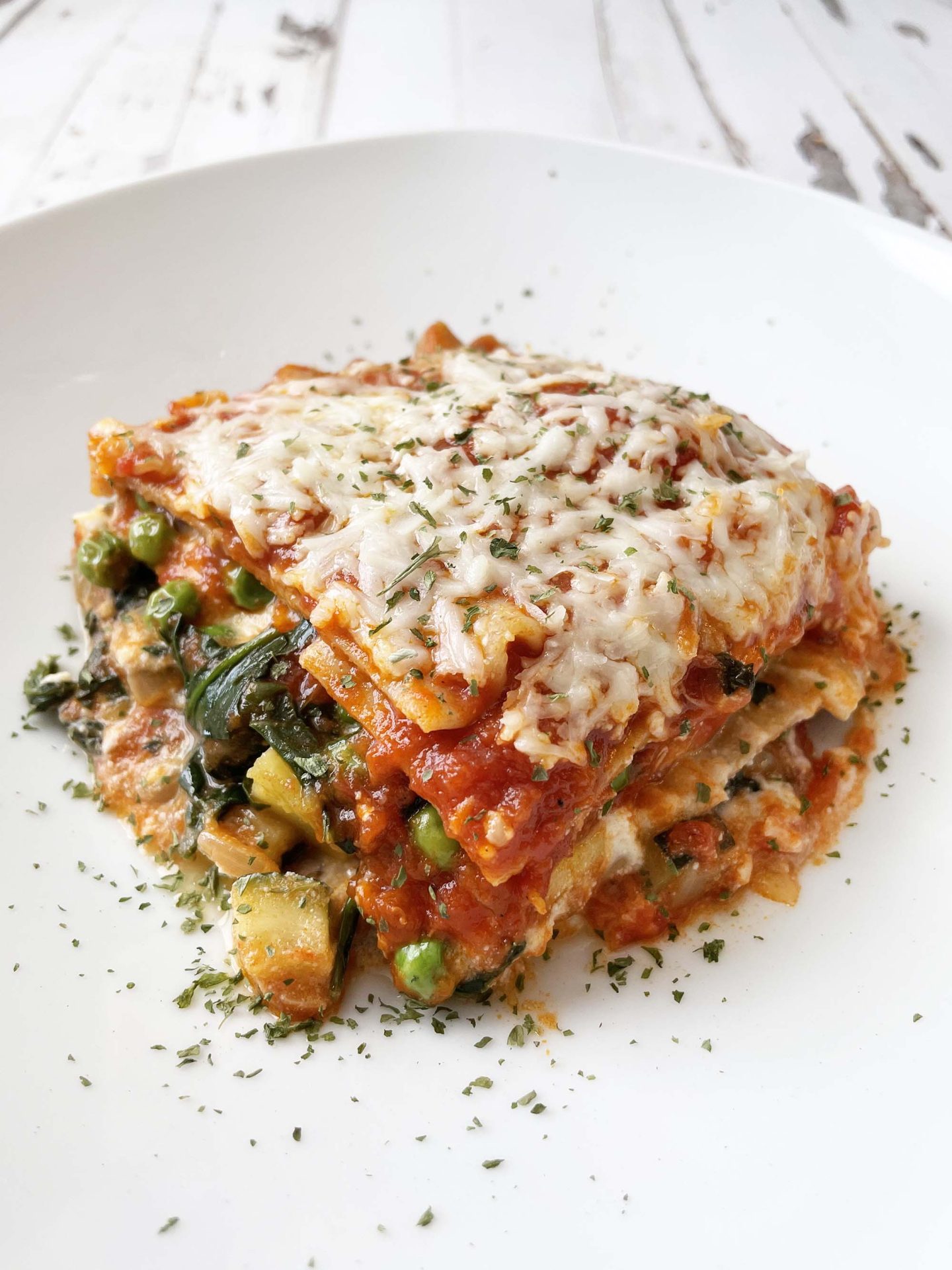 vegetable lasagna plate