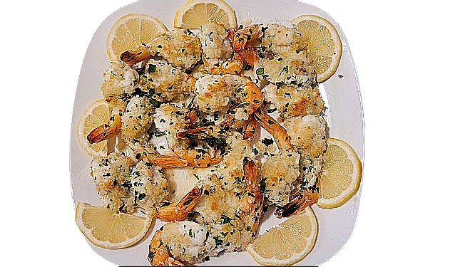 Shrimp Oreganata serving