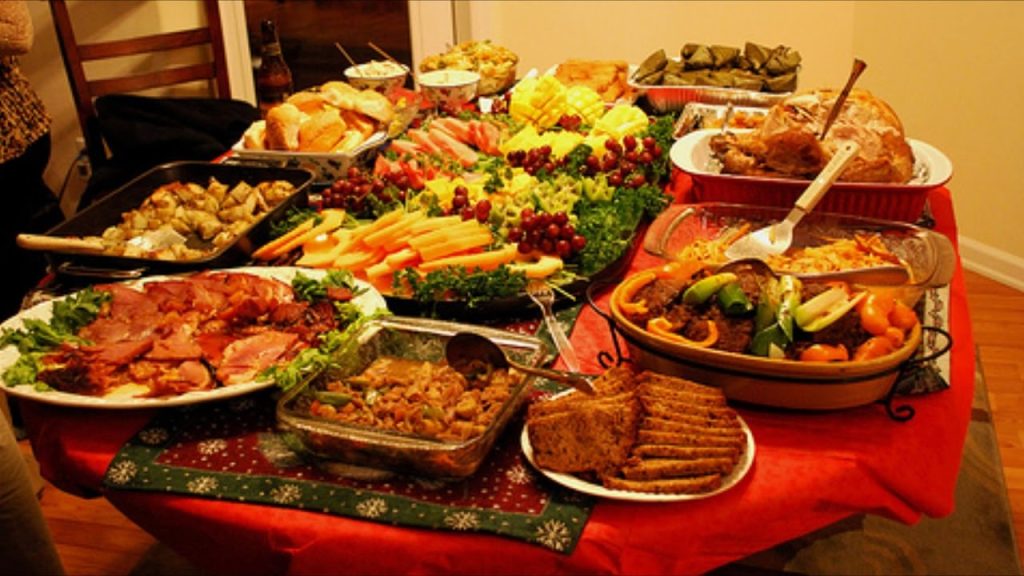 Christmas food table