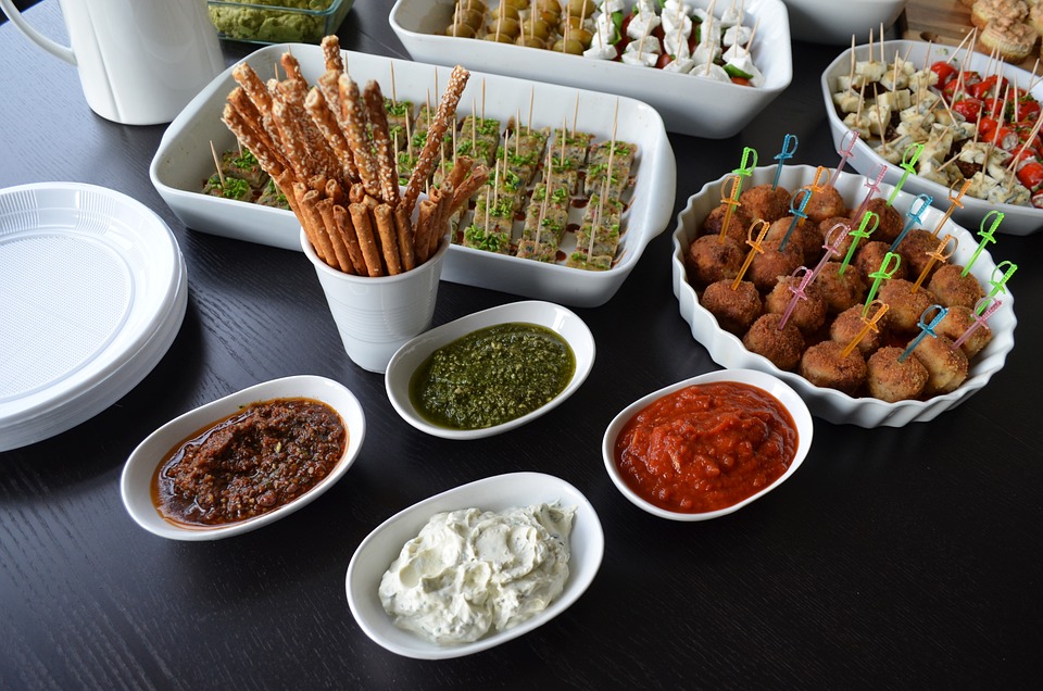 variety of snacks table