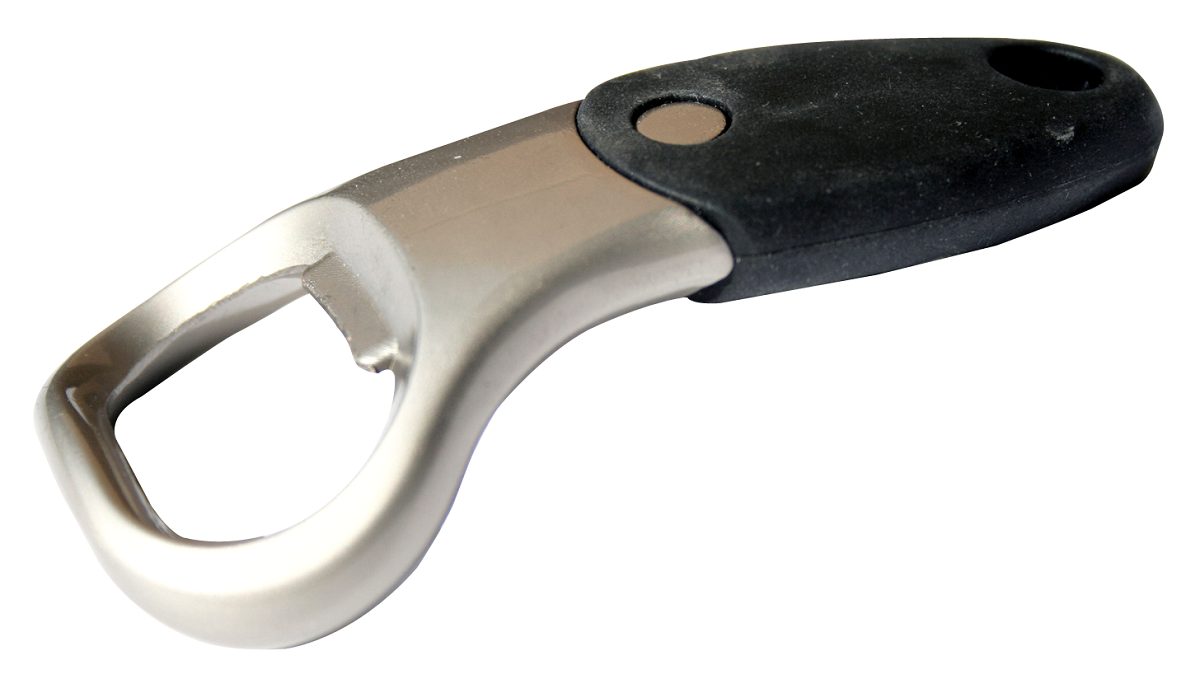 bottle opener with black handle