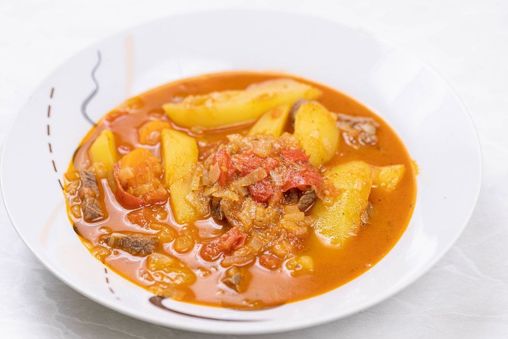 meat stew beef plate