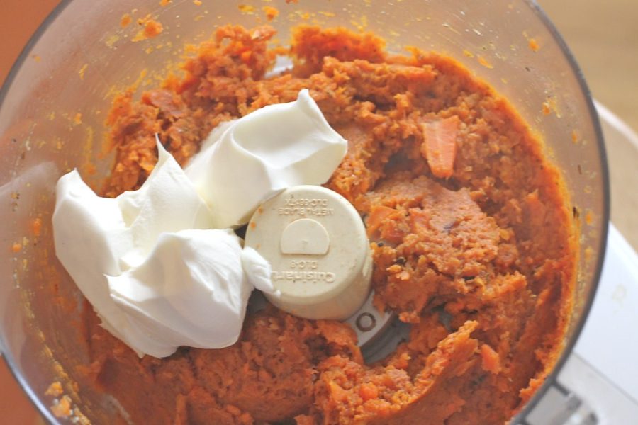 Pureed dish with eggs