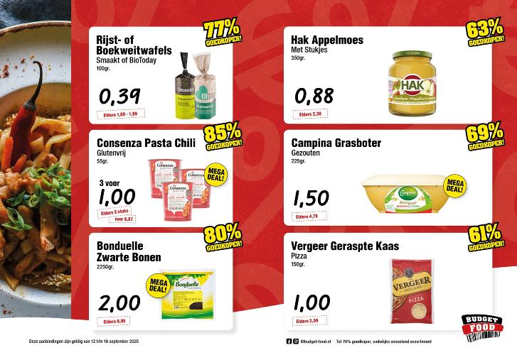 a grid of low price ingredients