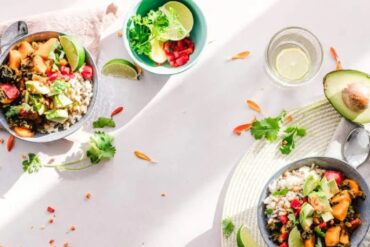 healthy meals on a table