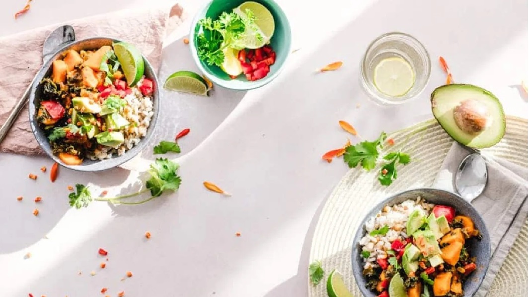 healthy meals on a table