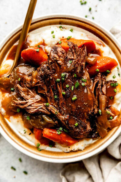 a bowl of beef stew and seafood