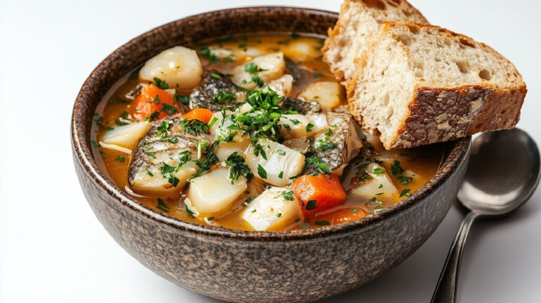 cod stew recipe in a bowl