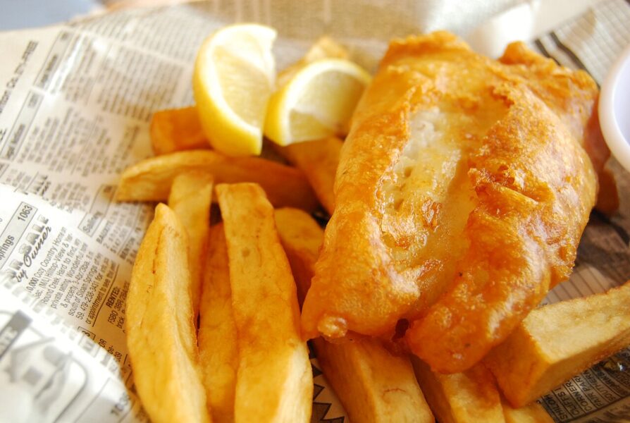Fish and chips meal