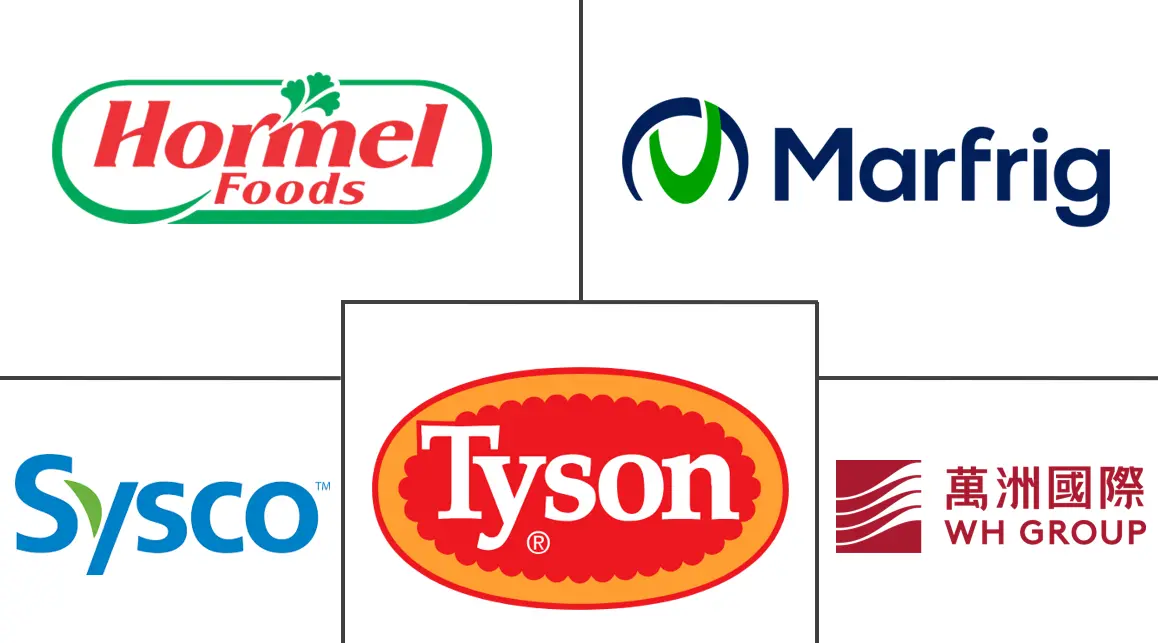 Logos of companies that produce different types of meat