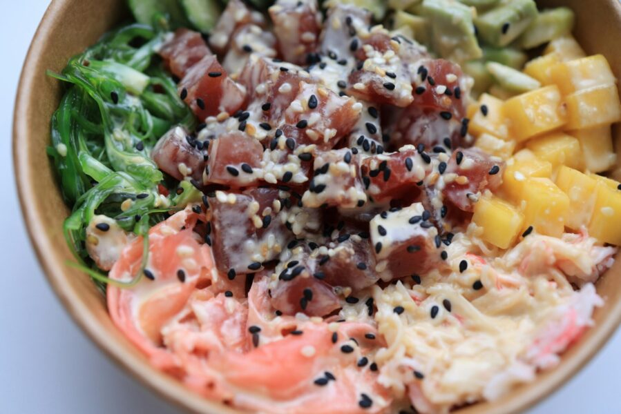 A salmon bowl dish recipe