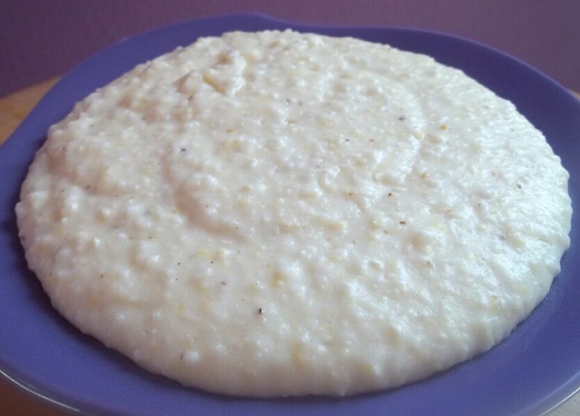 Corn meal porridge in a bowl