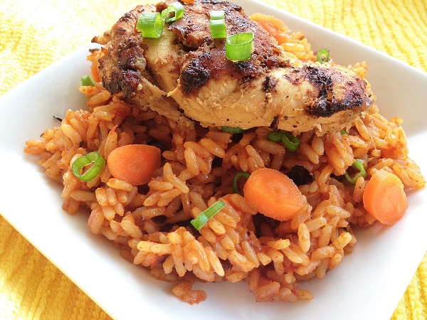 A plate of jollof